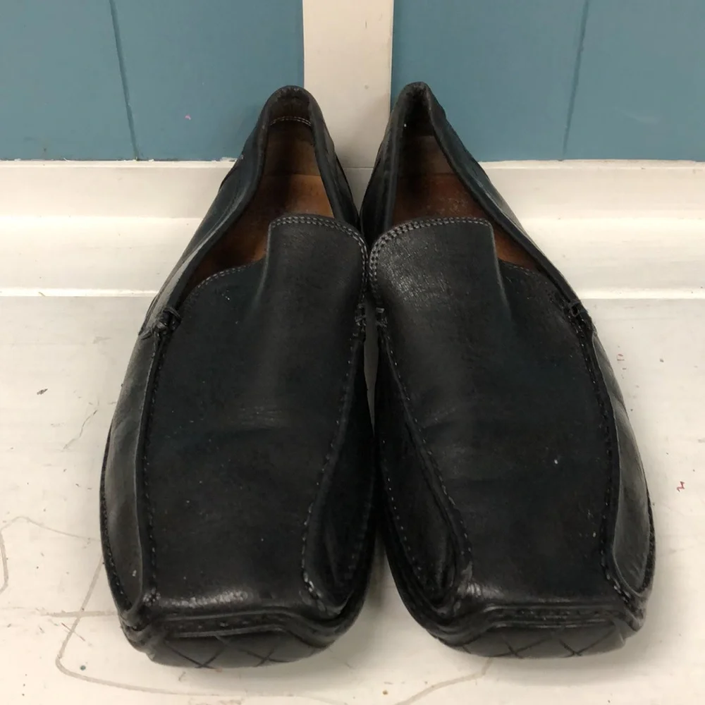 Donald J. Pliner Sport Mens Black Eiver leather Driving Moccasins US size 9‎